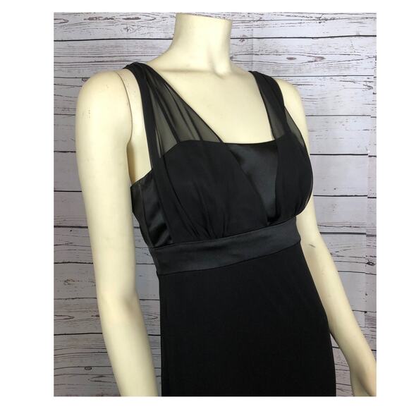 Dessy Collection lux chiffon black dress, V-neck on the front & back size 6 - Picture 6 of 12